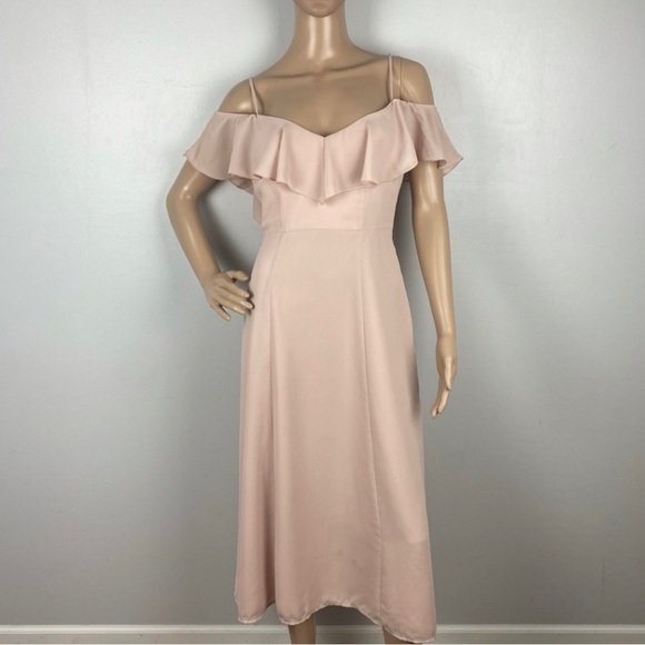 SHOW ME YOUR MUMU PINK COLD-SHOULDER MIDI DRESS - Picture 2 of 11